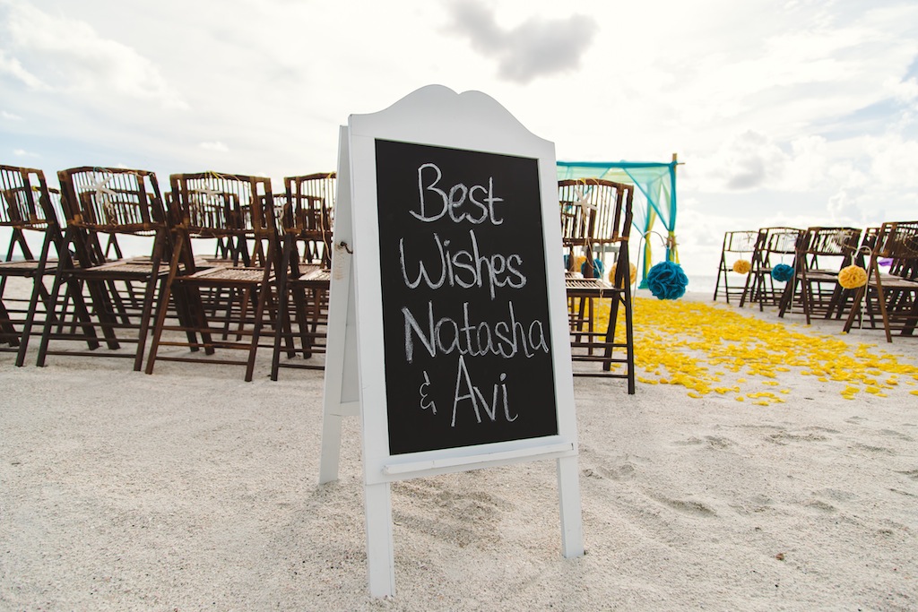 Chalkboard Beach Wedding Sign