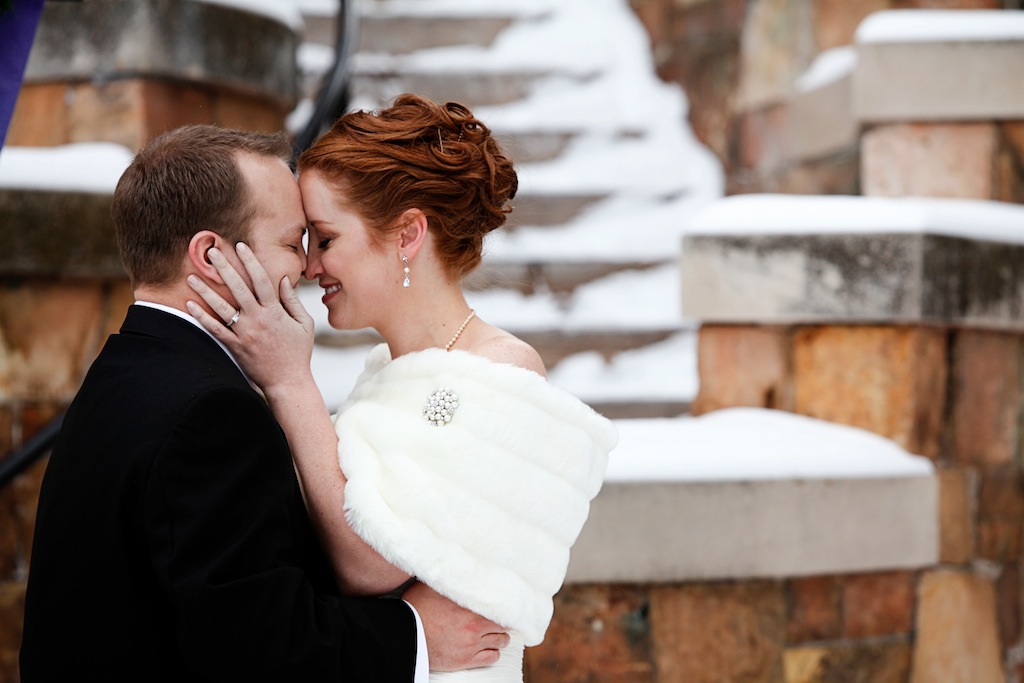 Winter Bride and Groom on Wedding Day - Tampa Wedding Photographer Carrie Wildes Photography