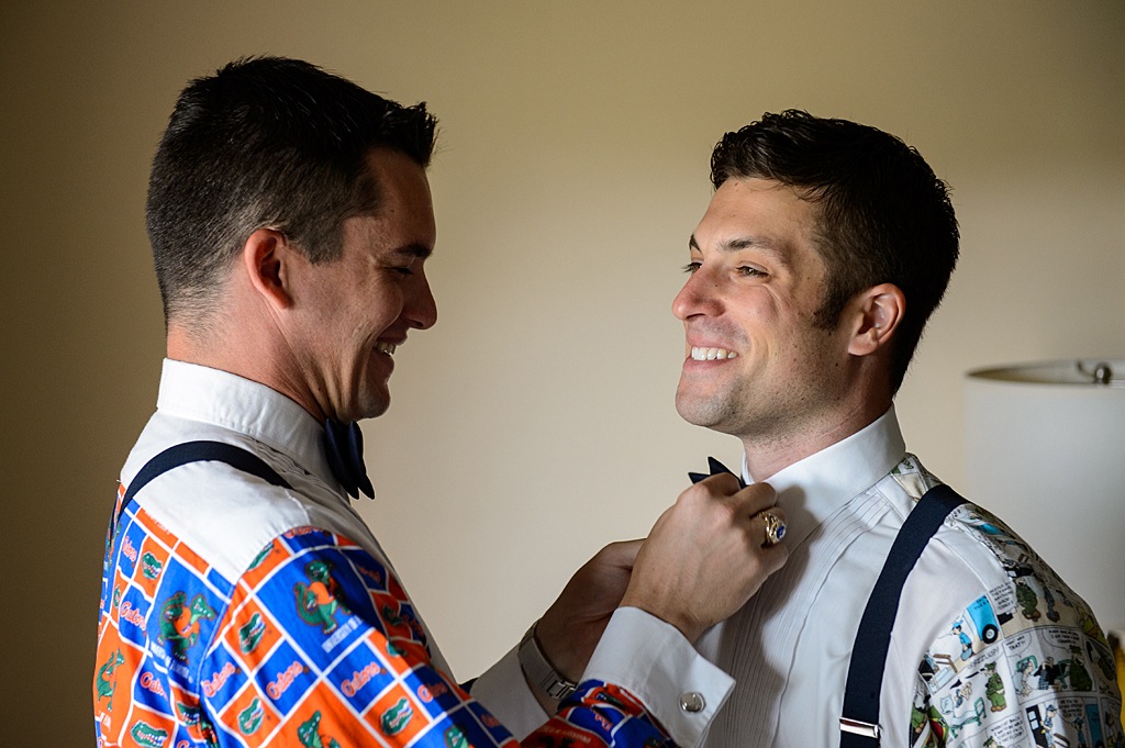 Groom Getting Ready on Wedding Day