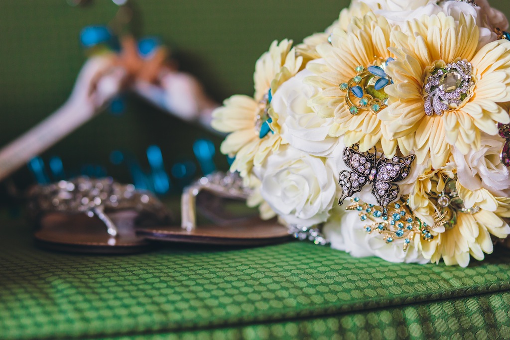 Yellow Brooch Wedding Bouquet