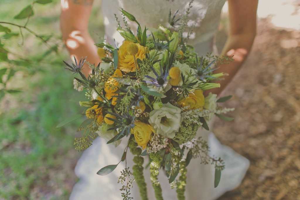 Orange - Yellow Rustic Wedding Bouquet