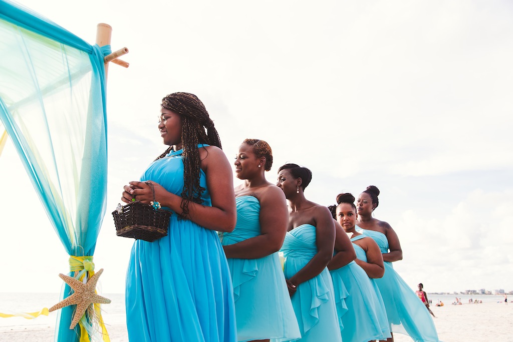 Turquoise Bridesmaid Dresses Beach Wedding