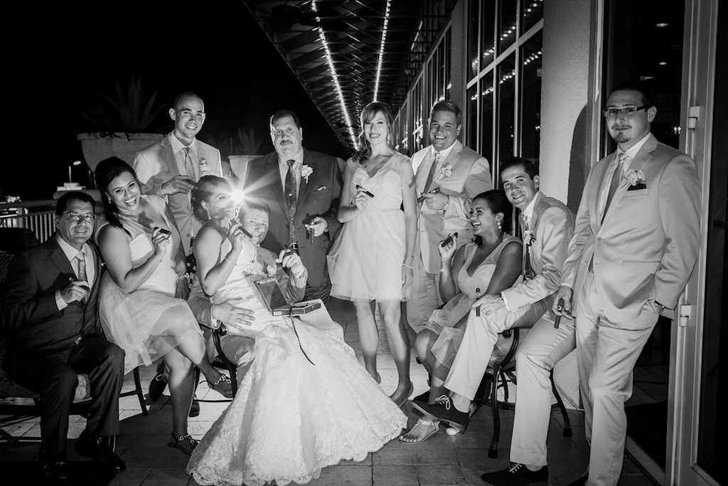 Wedding Party Smoking Cigars