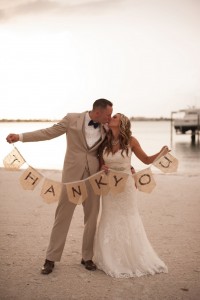 Burlap Thank You Wedding Sign: Beach Wedding