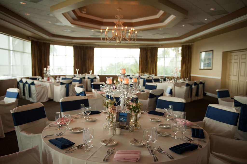 Navy Blue and White Wedding Reception