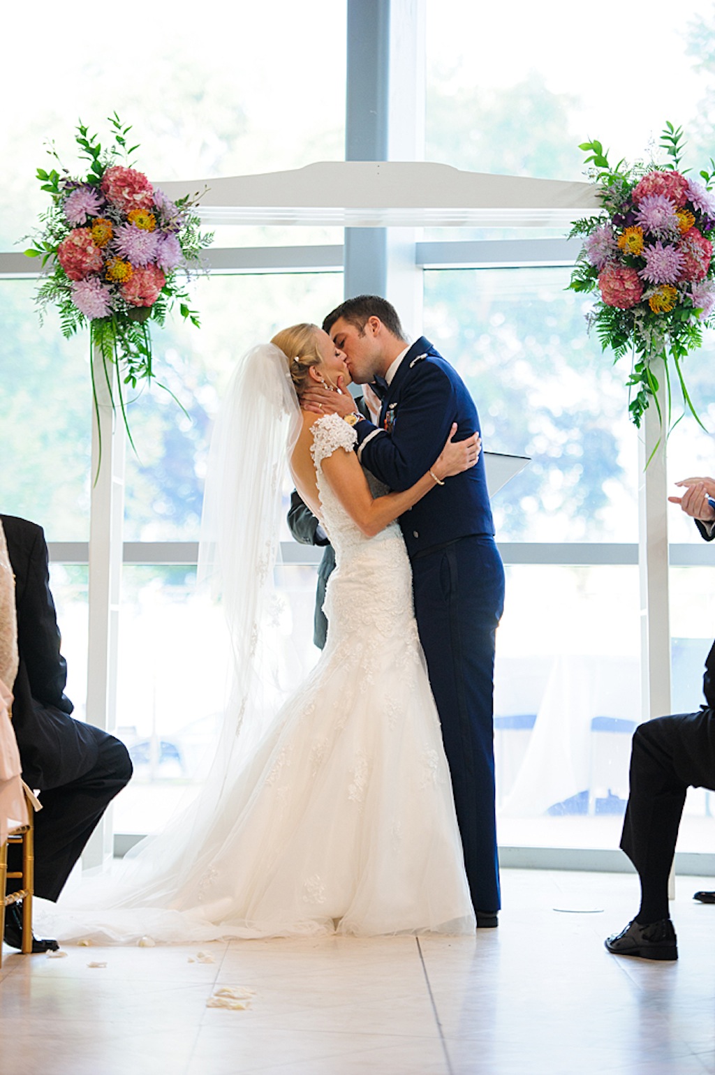 St. Pete Museum of Art Wedding Ceremony First Kiss