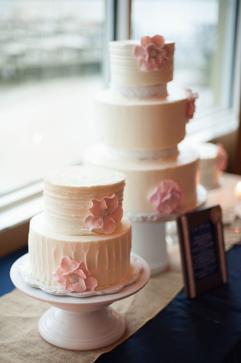 Petite, Small Wedding Wedding Cake for 2 with Pink Flower