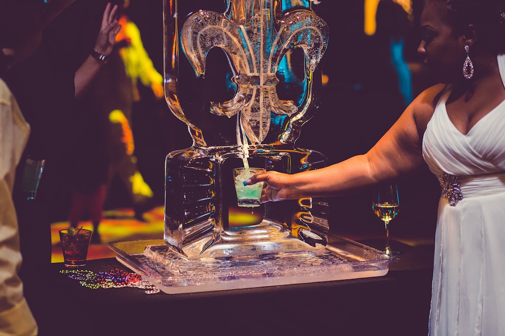 Fleur de Lis Wedding Ice Sculpture New Orleans Inspired Wedding