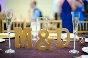 Gold Bride and Groom Initials