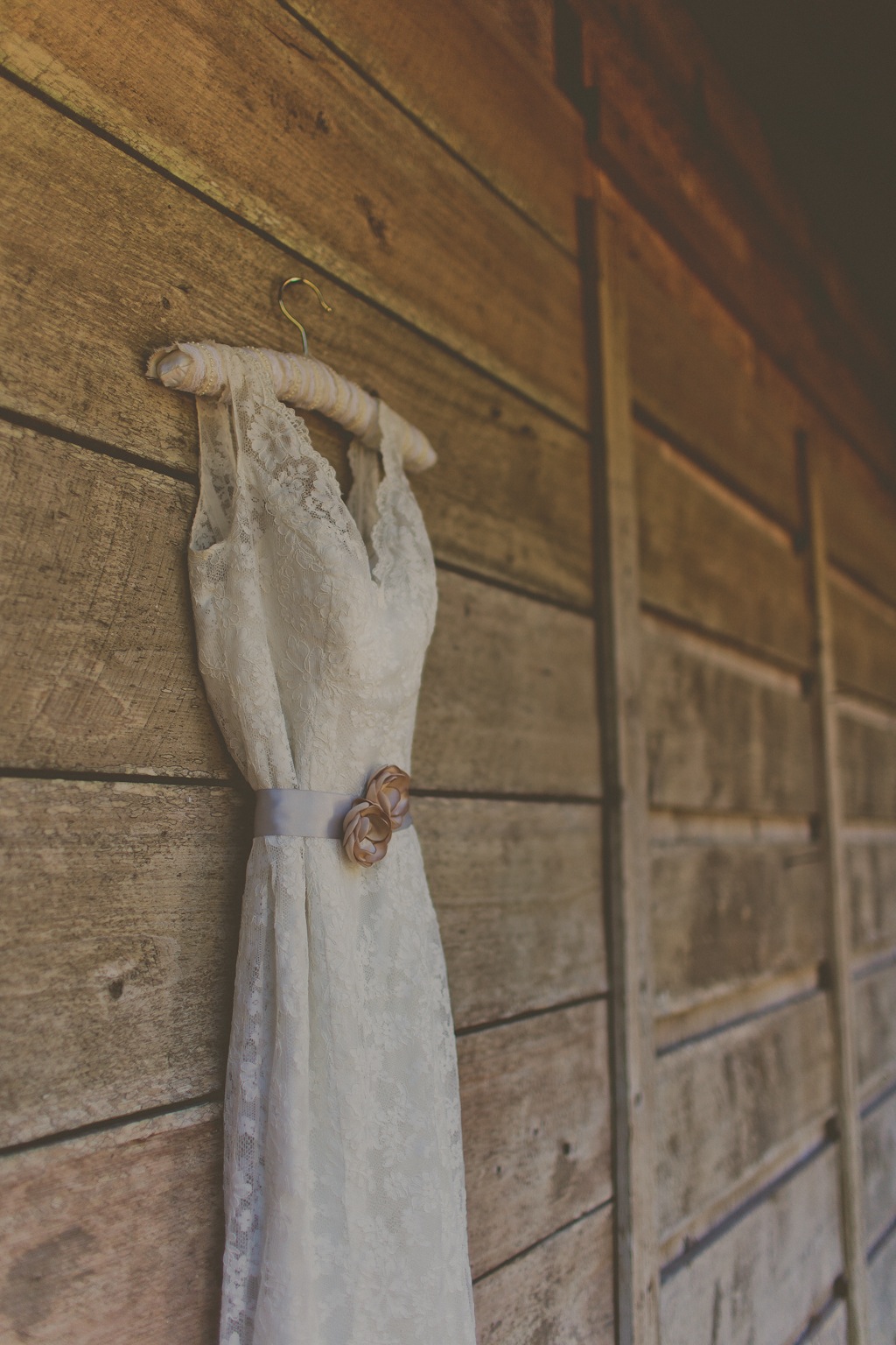 Rustic Lace Wedding Dress with Belt