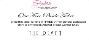 Free Ticket to Brides Against Breast Cancer Wedding Dress Sale in Sarasota, Fl