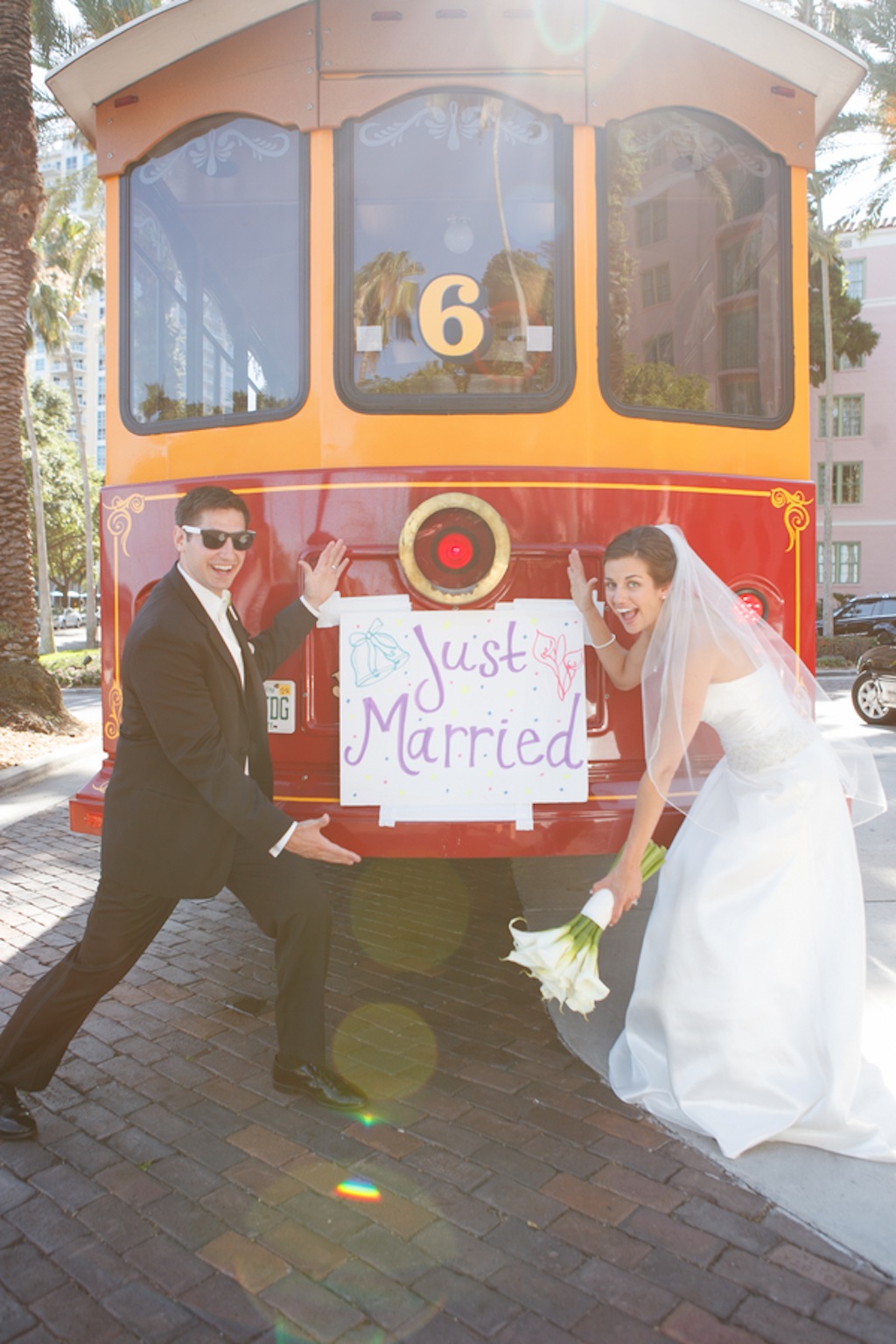 Just Married | Jolley Trolley Wedding Transportation