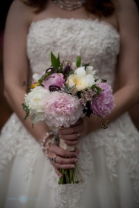 Pastel White and Pink Wedding Bouquet
