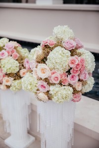Rose Wedding Ceremony Flowers with Rhinestones by Northside Florist
