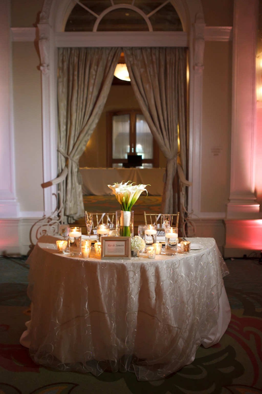 White Cala Lily Sweetheart Wedding Table