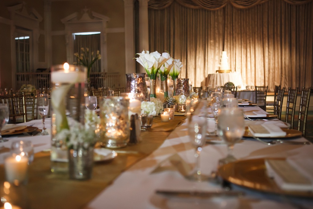 White Cala Lily Wedding Centerpieces | Renaissance Vinoy Wedding Reception