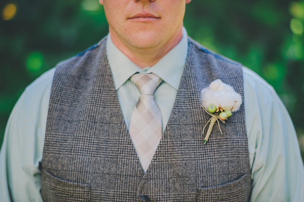 Green Groomsmen with Plaid Vest