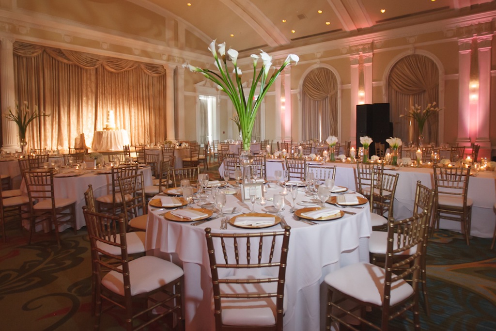 White Cala Lily Wedding Centerpieces | Renaissance Vinoy Wedding Reception