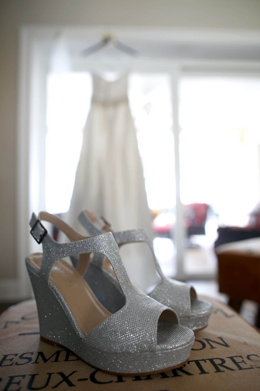 Silver Wedding Shoes Wedges