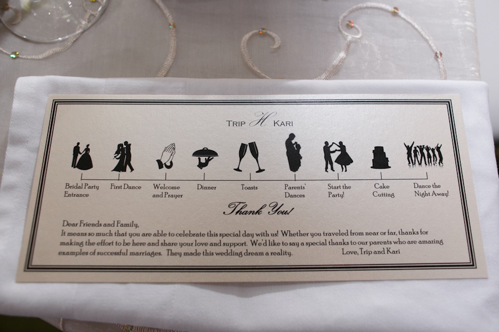 Wedding Reception Timeline Programs