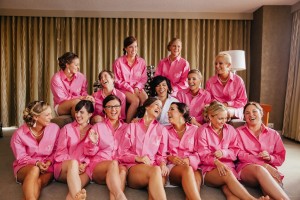 Pink Bridesmaids Getting Ready