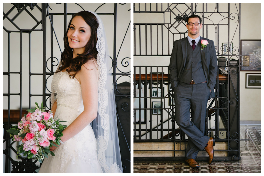 The Italian Club Wedding Bride & Groom Portrait | Marissa Moss Photography