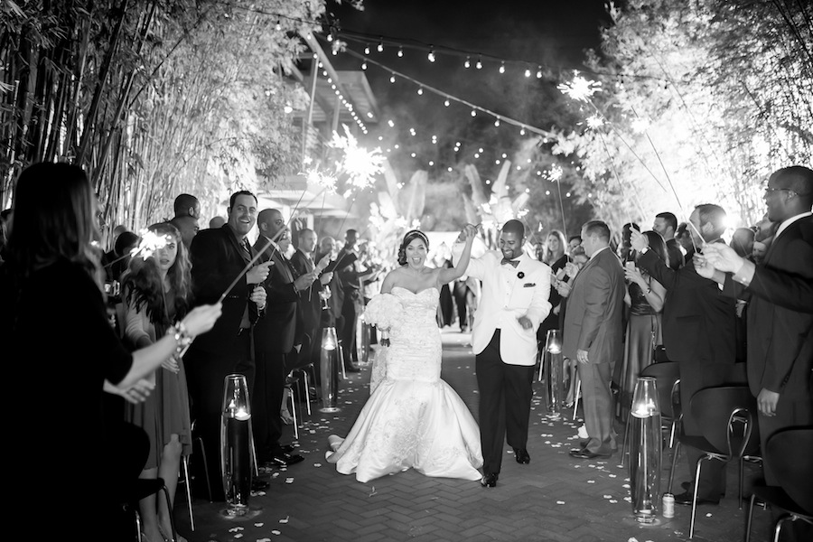 Bride and Groom Walking Down Aisle with Sparkler Exit | NOVA 535