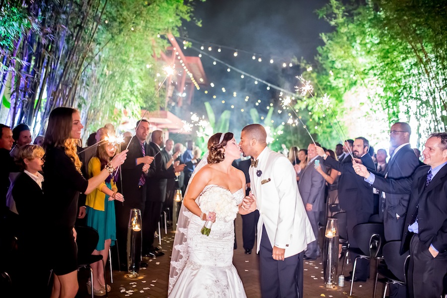 Bride and Groom Walking Down Aisle with Sparkler Exit | NOVA 535