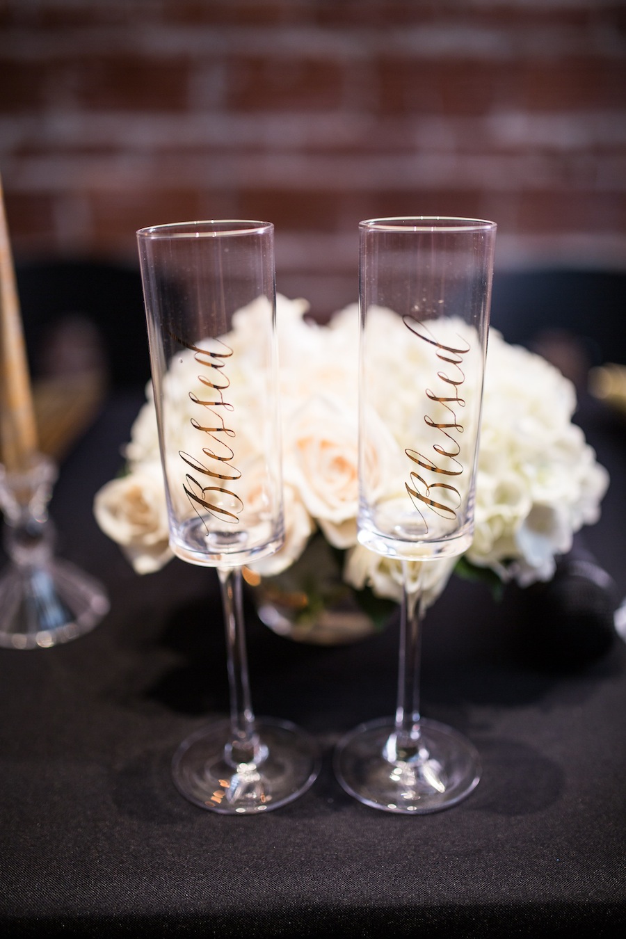 Blessed Bride and Groom Wedding Champagne Flutes