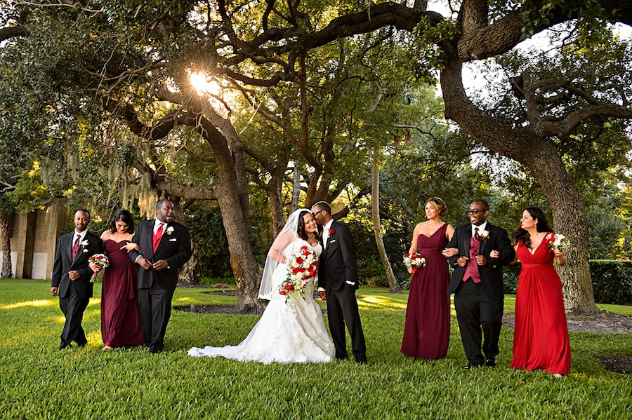 Red Bridesmaid Dresses | Black and Red Bridal Party