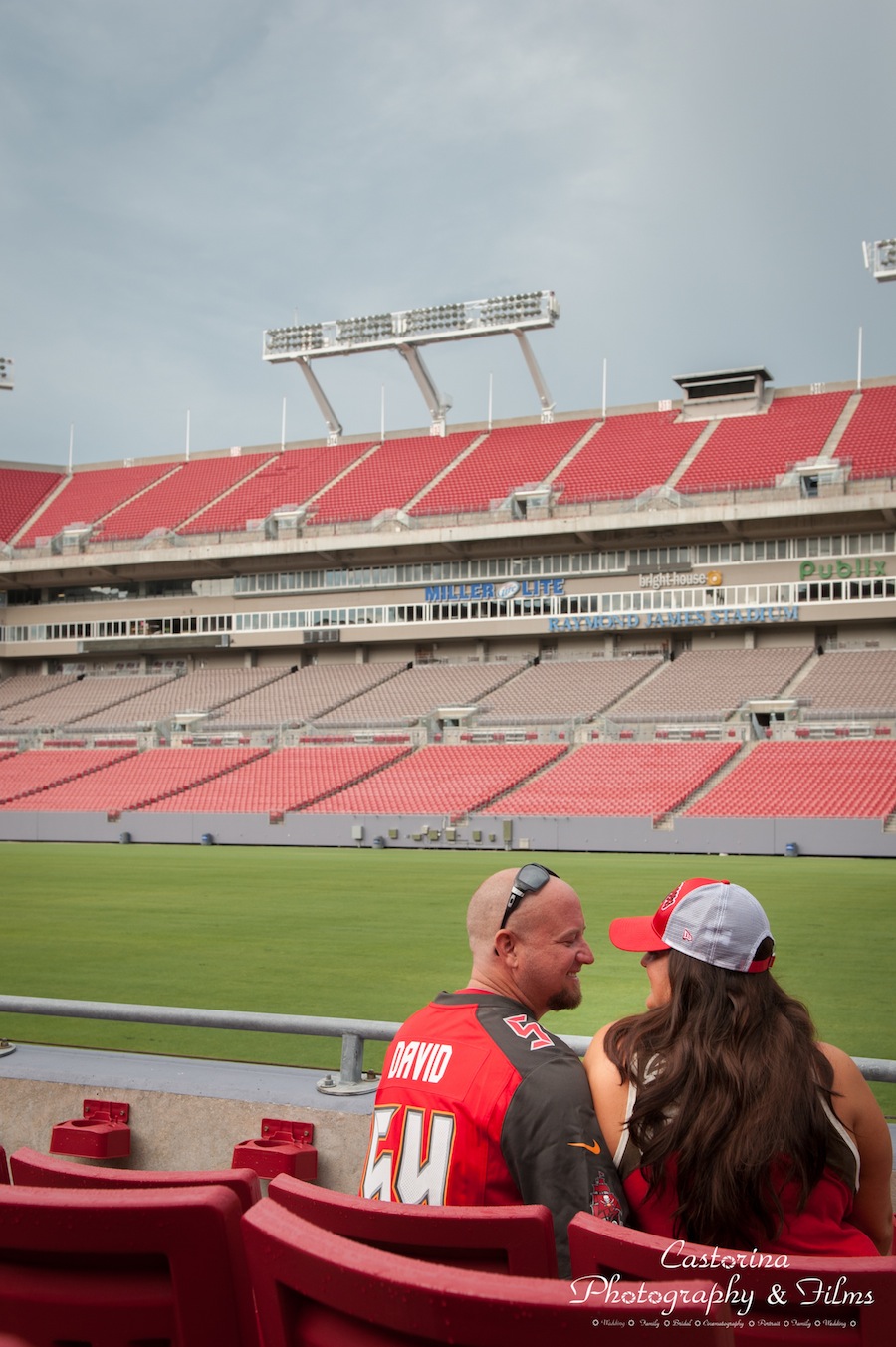 Tampa Bay Buccaneers Engagement Session at Raymond James Stadium | Tampa Wedding Photographer Castorina Photography