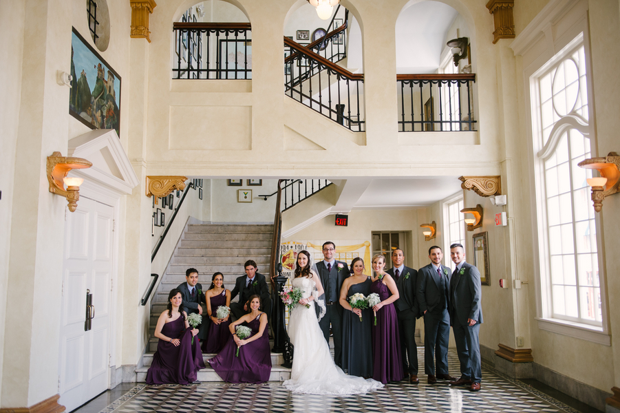 Purple Bridesmaid Dresses | The Italian Club Wedding Bridal Party