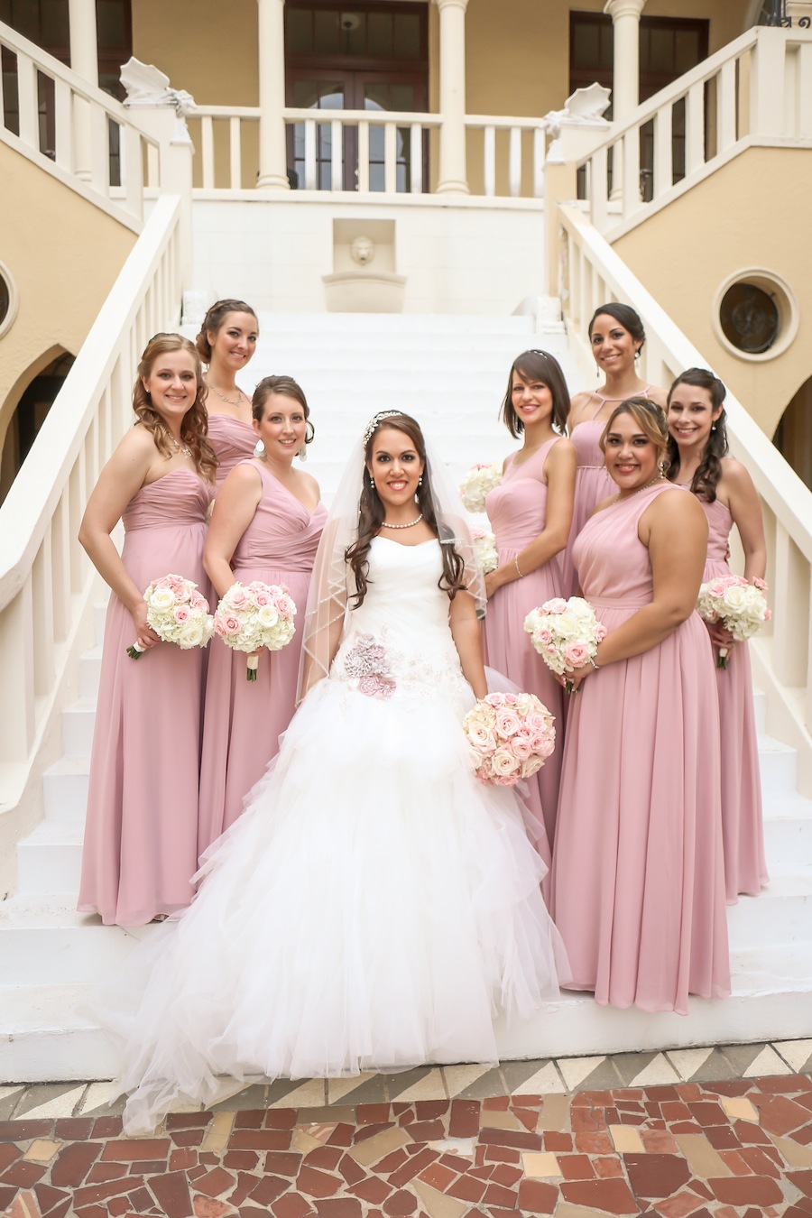 Pink Flowing Bridesmaid Dresses