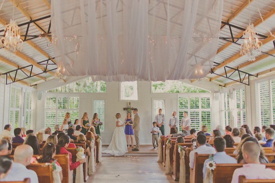 Rustic, Cross Creek Ranch Chapel Wedding Ceremony