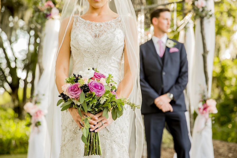 Rustic, Garden Pink & Lavender Wedding Bouquet