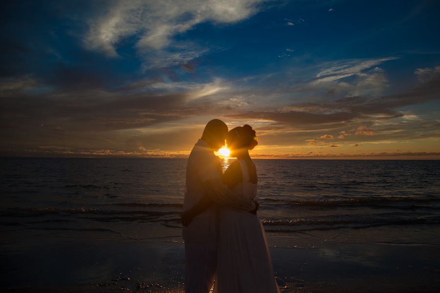 Pass-A-Grille Beach Wedding | Sunset Wedding Portrait by Mari Sabra Photography