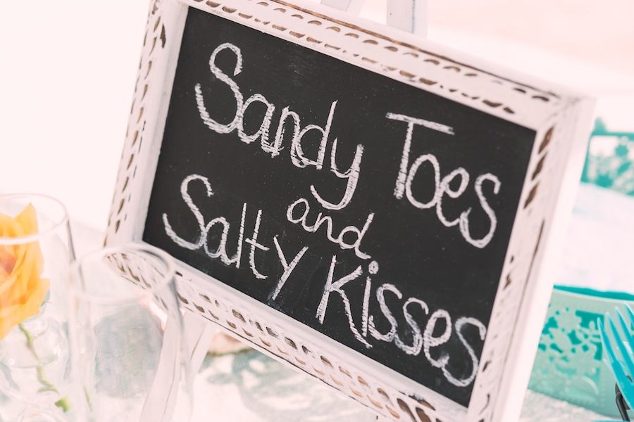 Sandy Toes Beach Wedding Chalkboard Sign