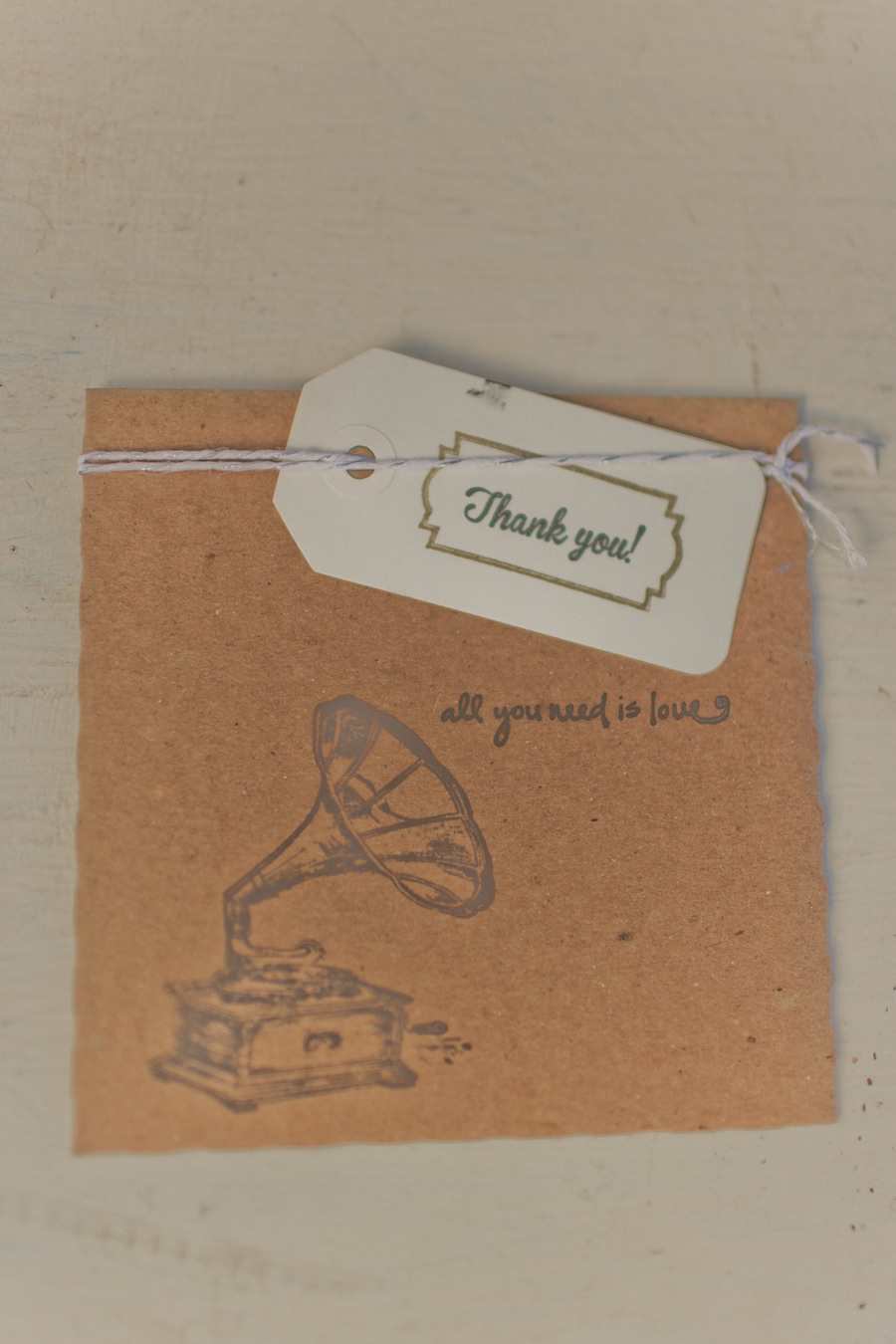 Record Player Thank You Card