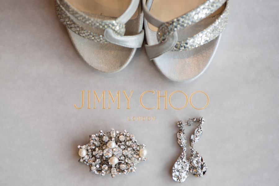 SIlver Jimmy Choo Wedding Shoes