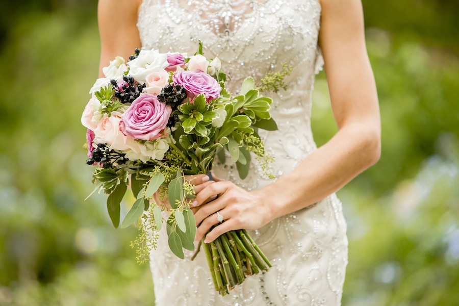 Rustic, Garden Pink & Lavender Wedding Bouquet