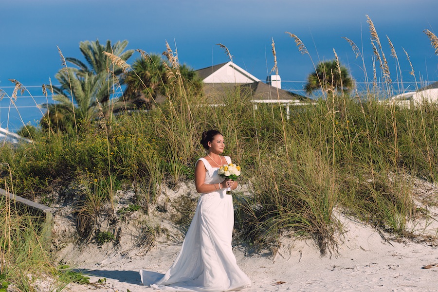 Pass-A-Grille Beach Wedding | Bride Walking Down Aisle