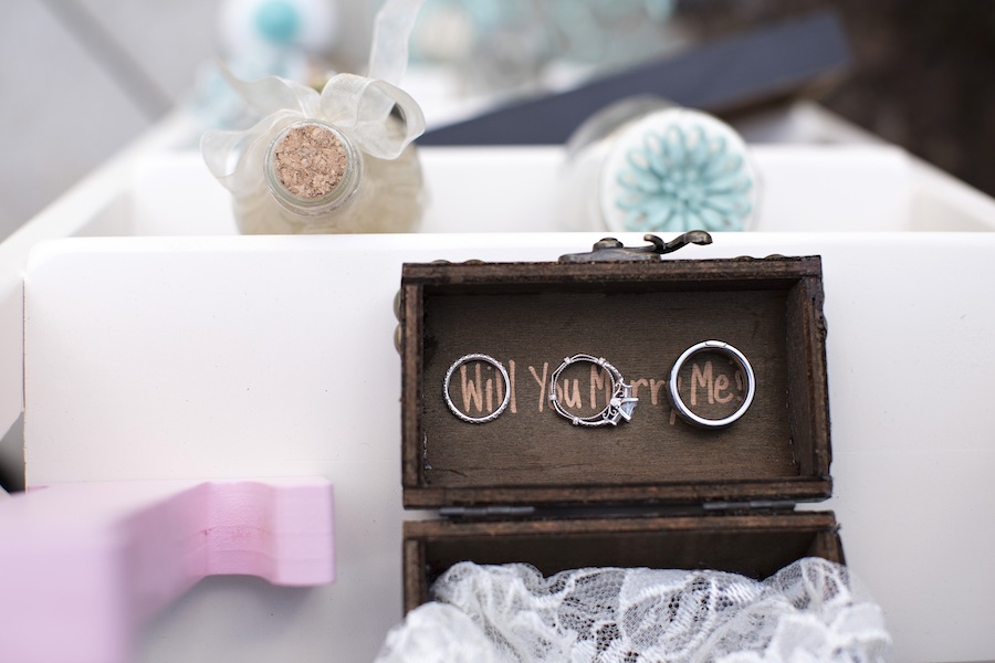 Wedding Rings in Vintage Wooden Box