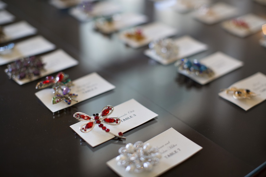 Wedding Place Cards with Brooch