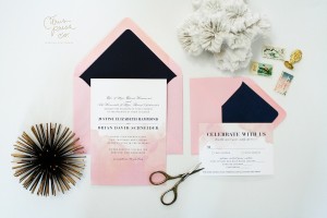Pink and Navy_Watercolor Wedding Invitations | Citrus Press Co, Tampa, FL