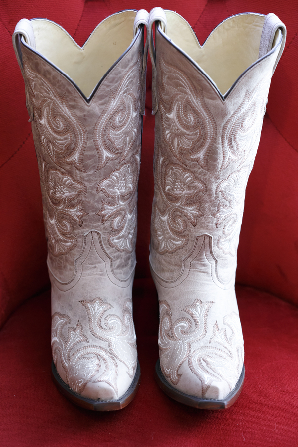 White Wedding Cowboy Boots | Bride in Boots