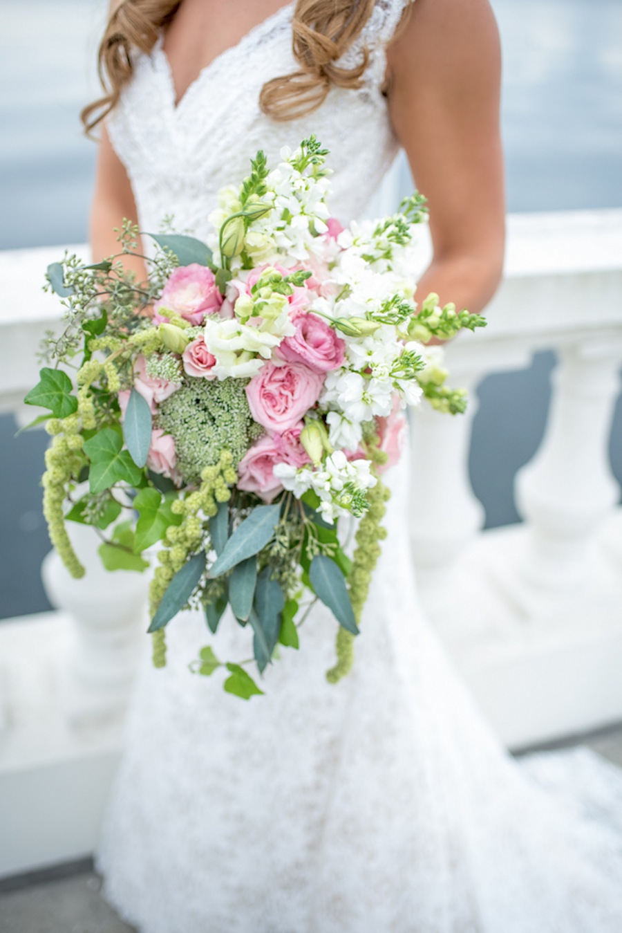 Pastel Pink and Greenery Wedding Bouquet | Tampa Wedding Florist Apple Blossoms Floral Design