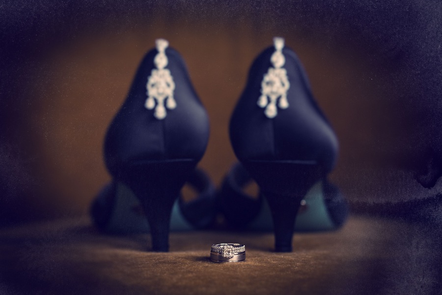 Black Besty Johnson Wedding Shoes with Wedding Jewlery