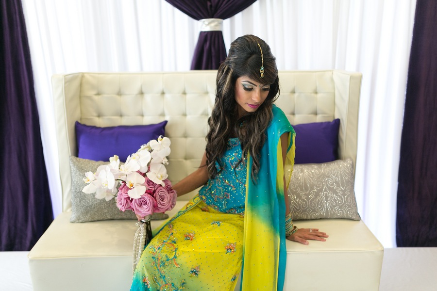 Blue and Yellow Indian Wedding Dress | Modern Indian Wedding
