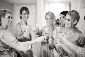 Bridesmaids Getting Ready on Wedding Day