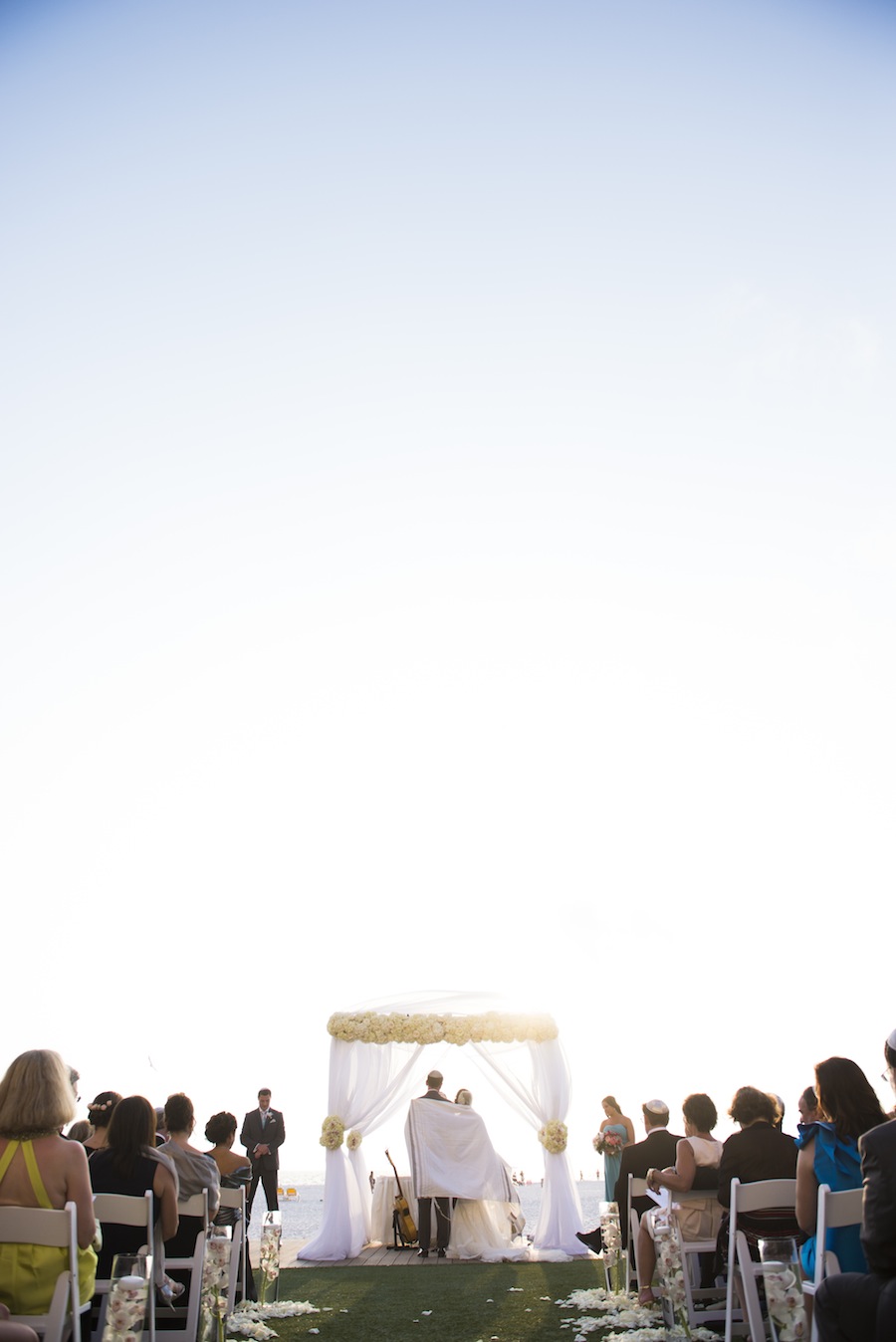 Jewish Wedding Chuppah Draped in Flowers | Clearwater Beach Wedding Ceremony